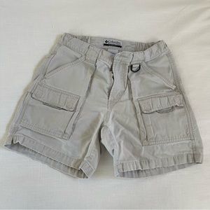 Columbia PFG Cargo Khaki Utility Shorts Distressed Vintage 90s S Small